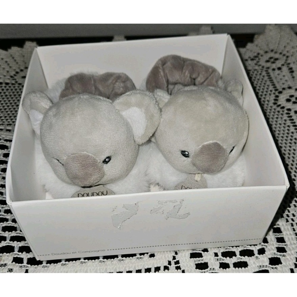 Koala Babies Baby Booties Slippers By Doudou et Campagnie Paris Soft & Cozy NIB